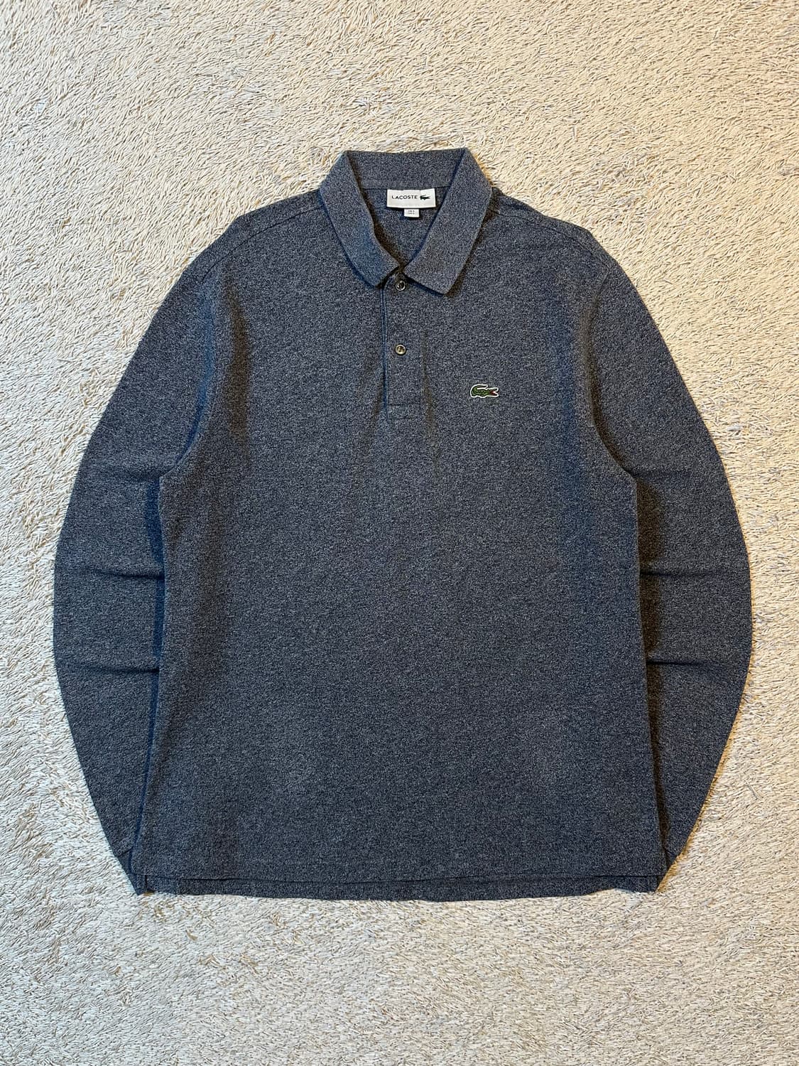 라코스테 LACOSTE 스몰로고 PK 긴팔 카라티 차콜 상품이미지1