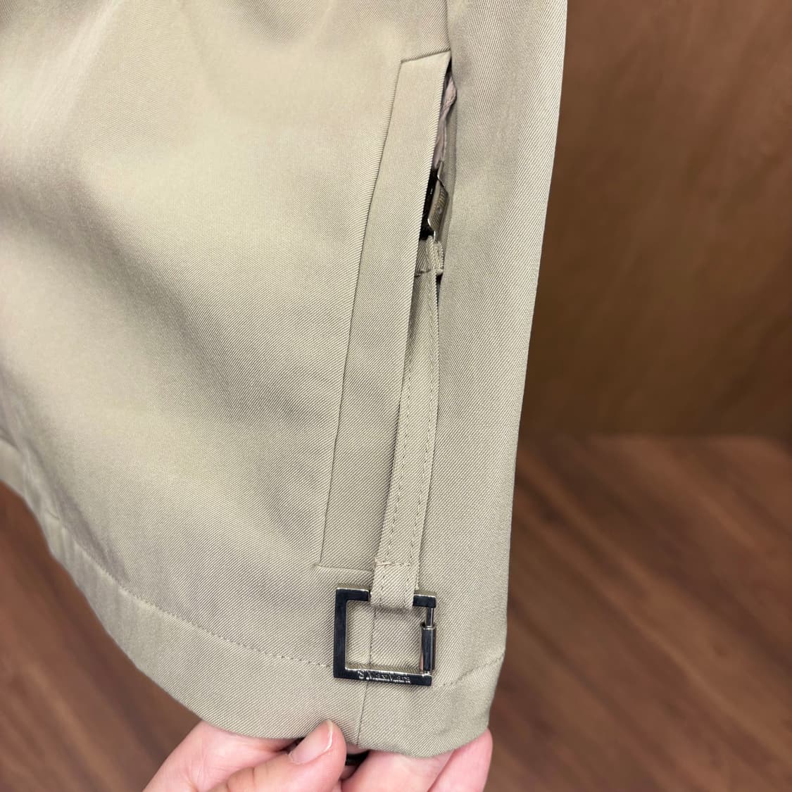 S 막스마라 칼라넥 자켓 히든 버튼 포켓 후면 원 턱 디테일 베이지 상품이미지6