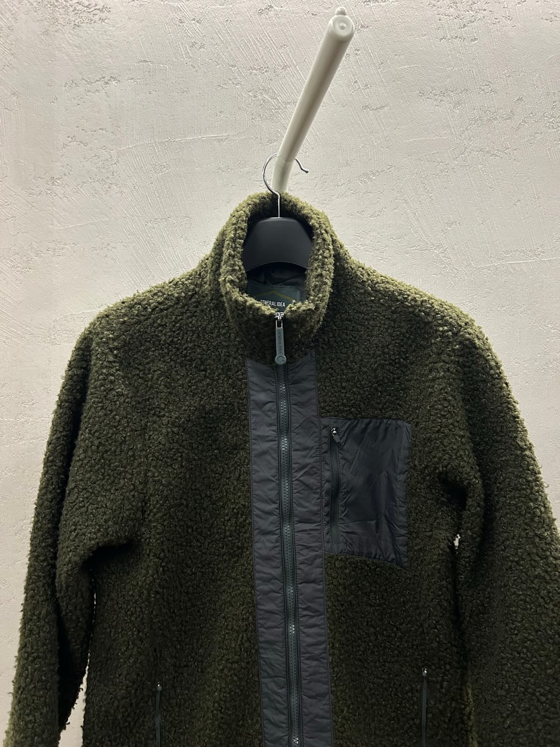 GENERALIDEA 플리스 집업 롱 자켓 올리브 상품이미지3