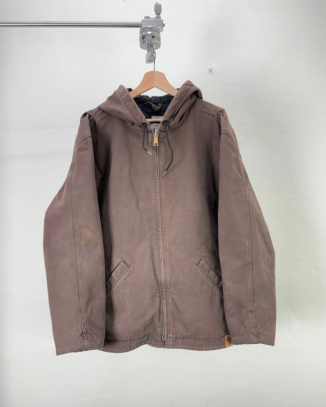 칼하트 다크 브라운 덕 캔버스 퀼팅 워크 후디 자켓 상품이미지1