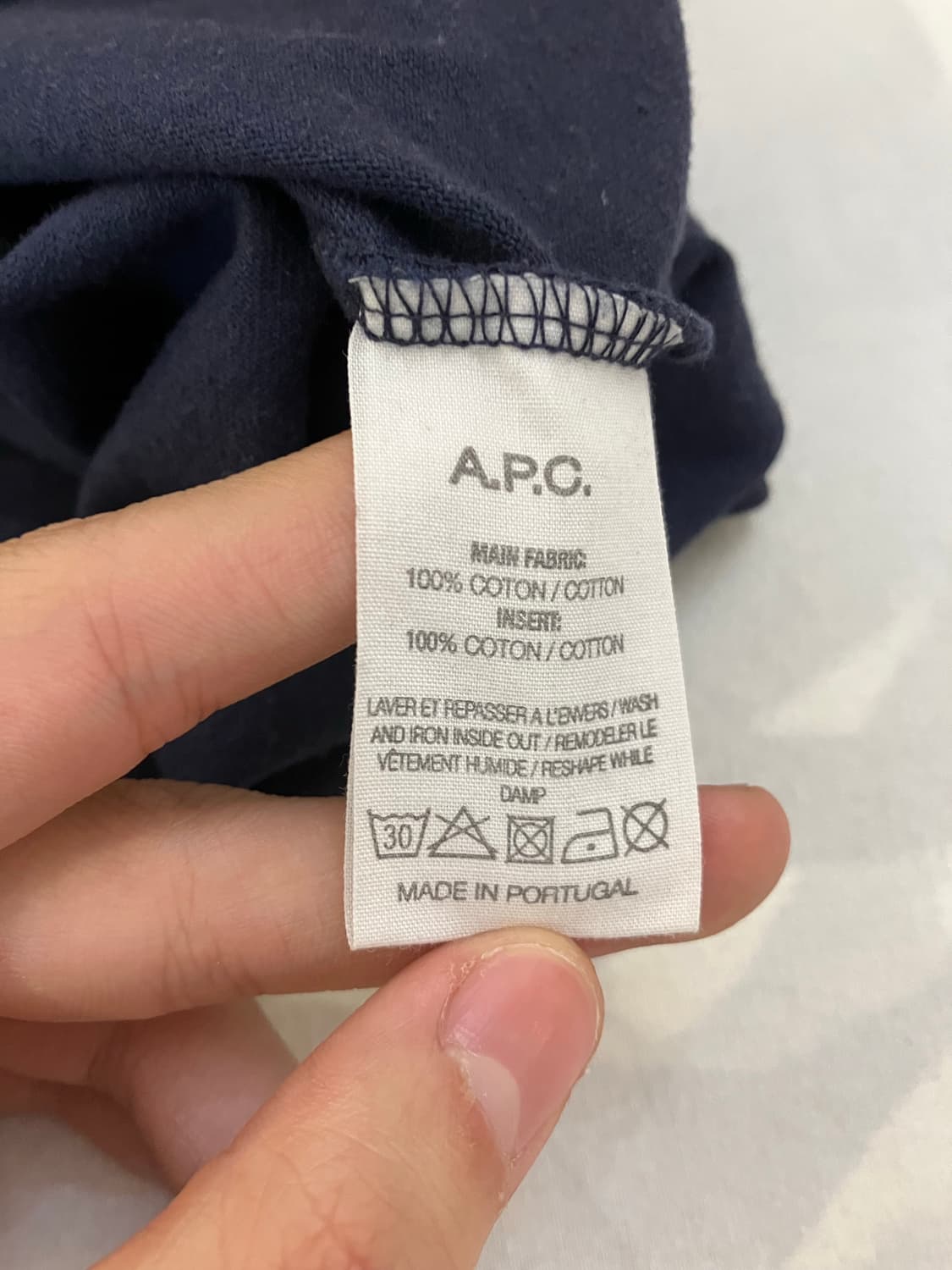 APC X JJJJOUND 반팔 티셔츠 네이비 상품이미지5