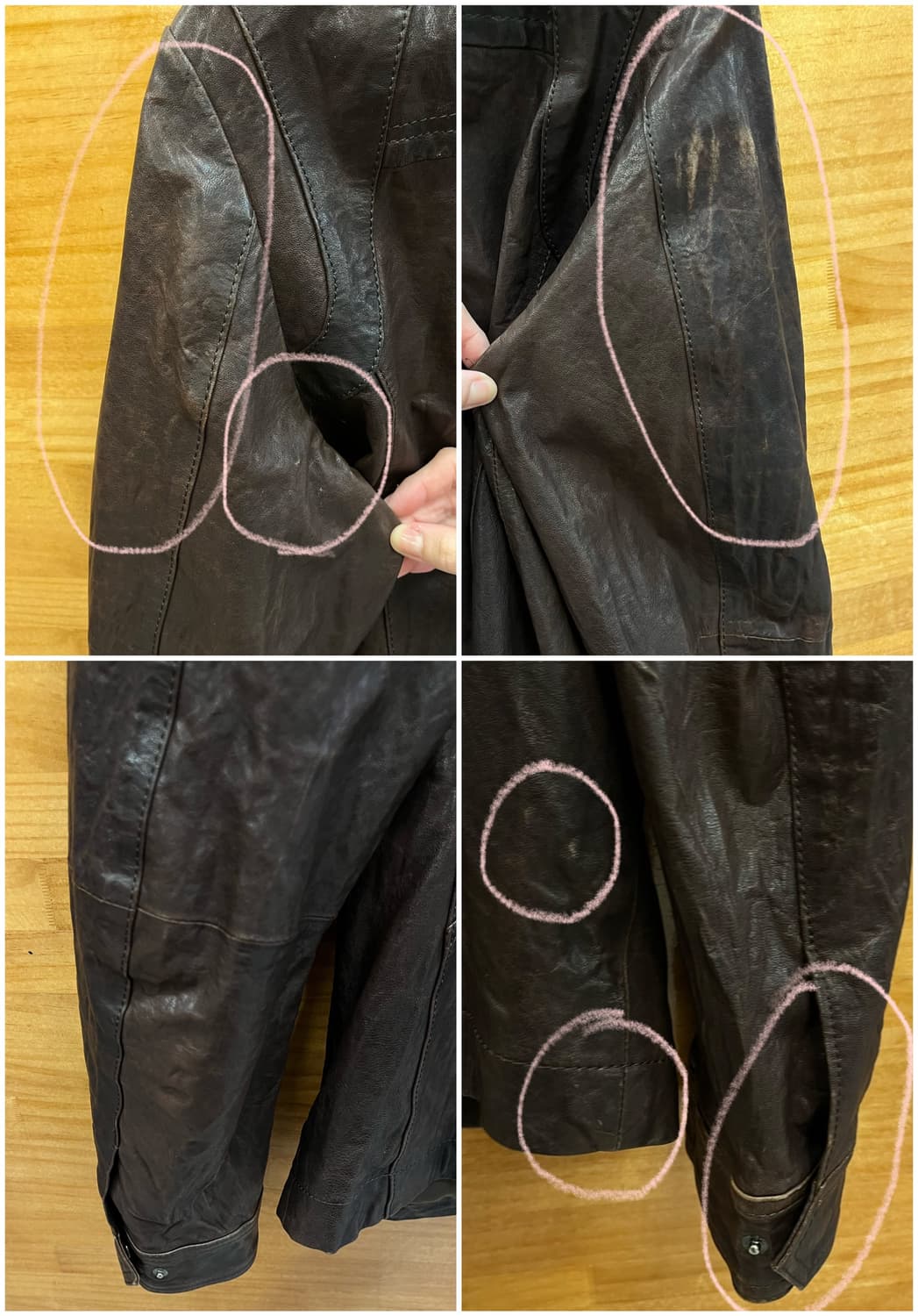 지오지아 라이더 양가죽 레더 자켓 브라운 100 #csz3953  상품이미지9