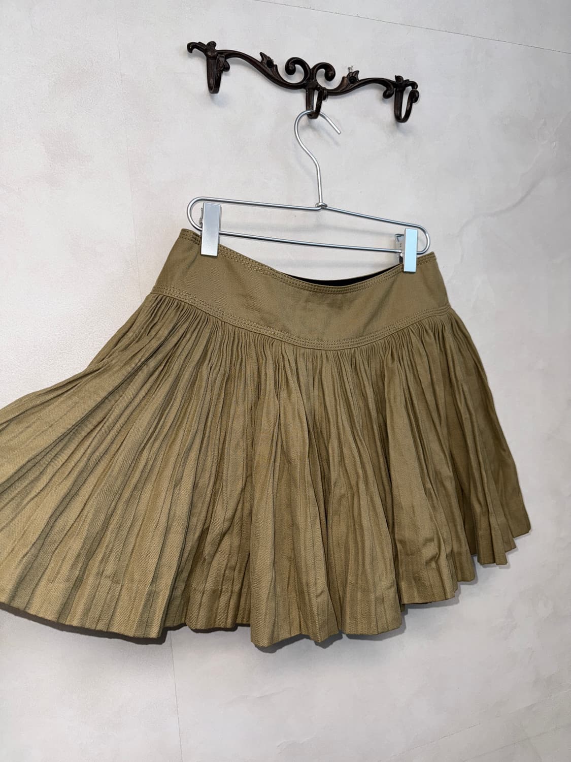 O’2ND beige pleats mini skirt 상품이미지2