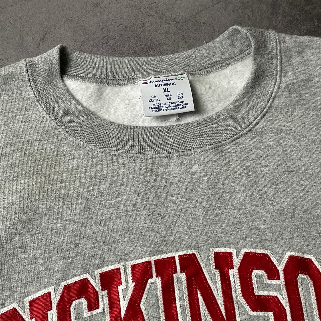 CHAMPION 챔피온 빈티지 라이트 그레이 기모 맨투맨 A00562 상품이미지2