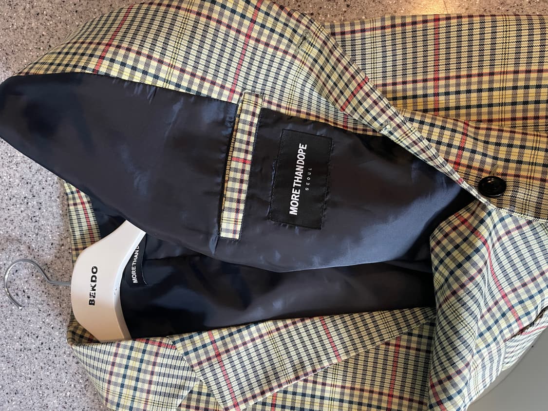 MORE THAN DOPE 몰댄돕 체크 블레이져 상품이미지5