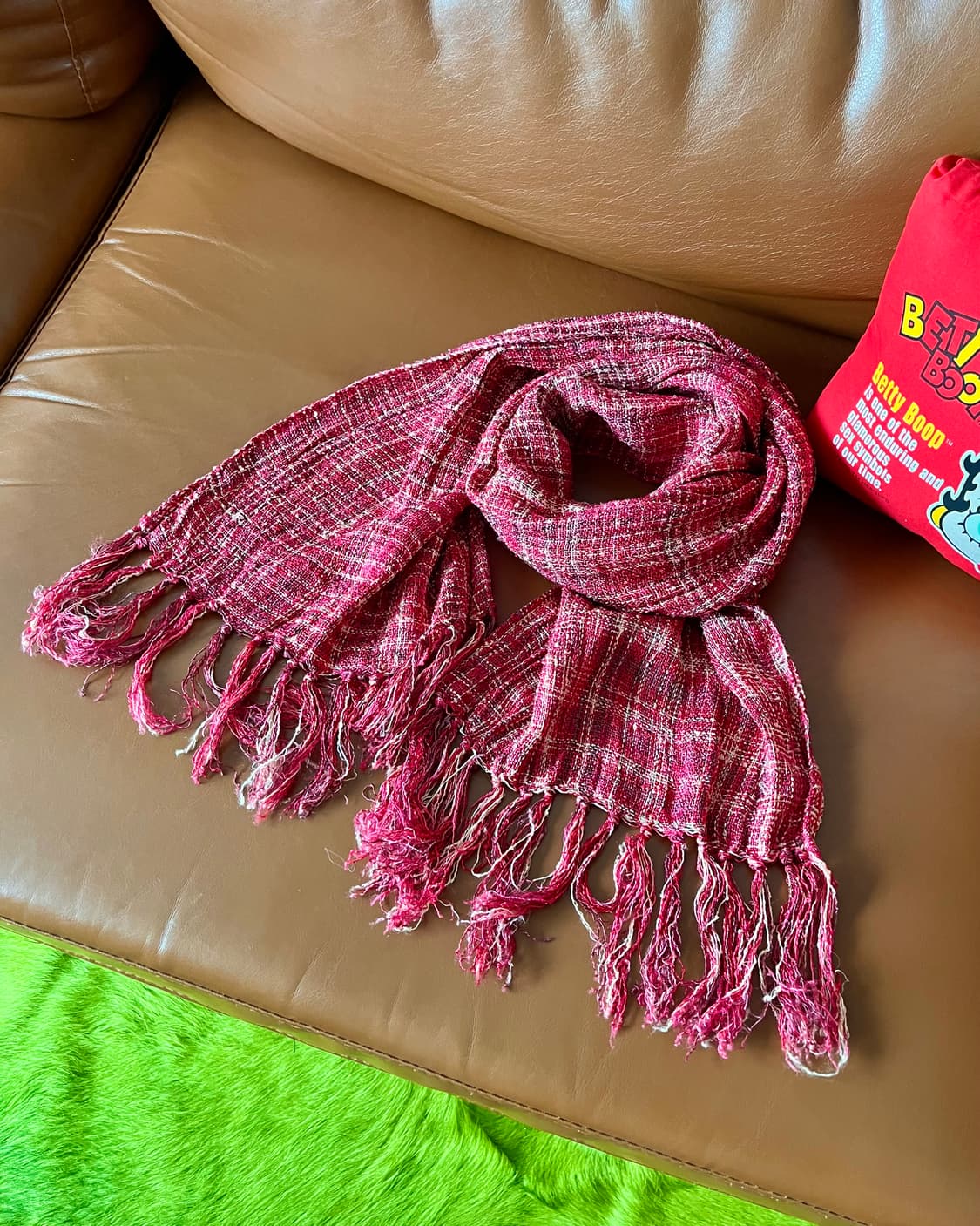 Jpn Vintage Tassel Trim Knit Long Scarf 상품이미지3