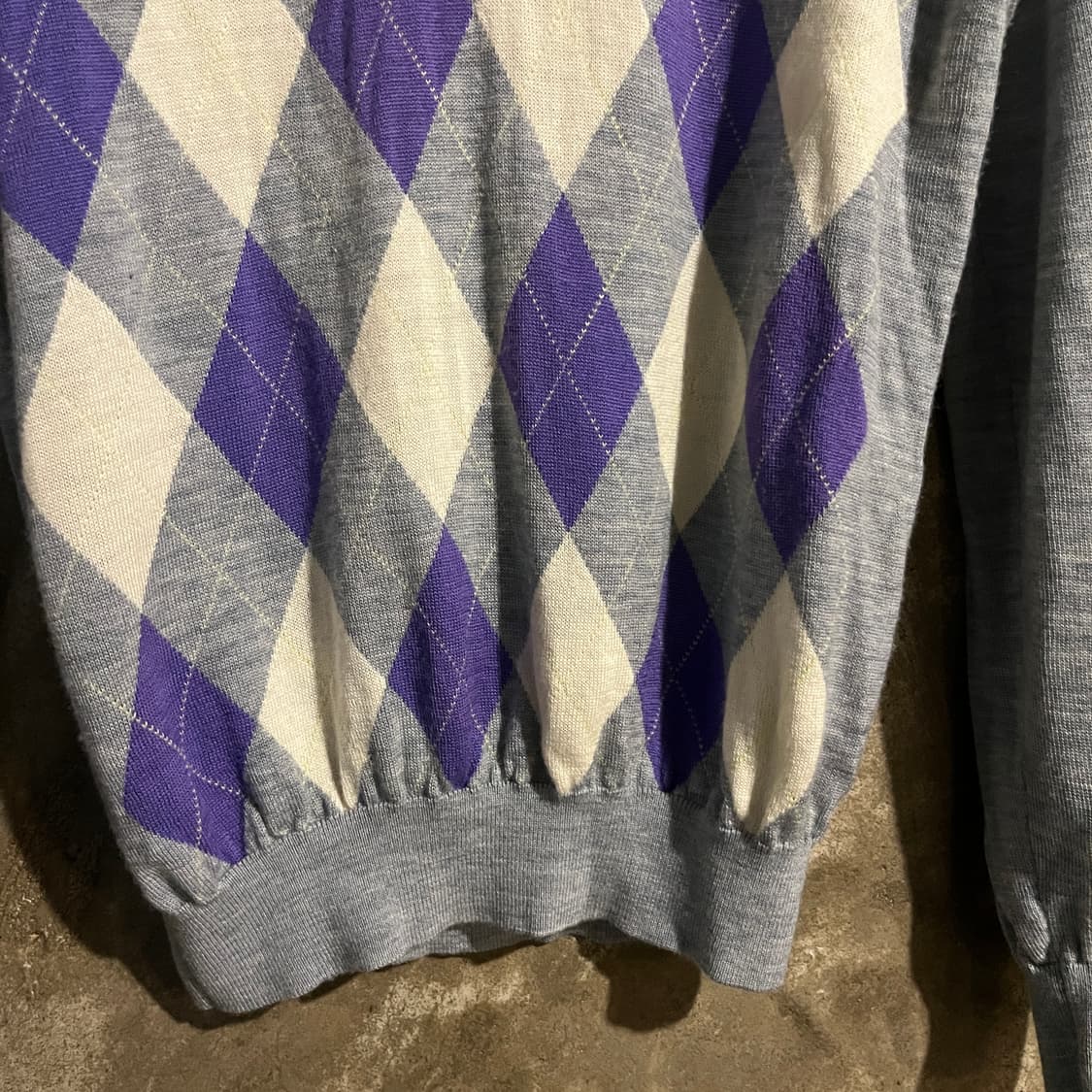 풋조이 반집업 아가일 니트 상품이미지3