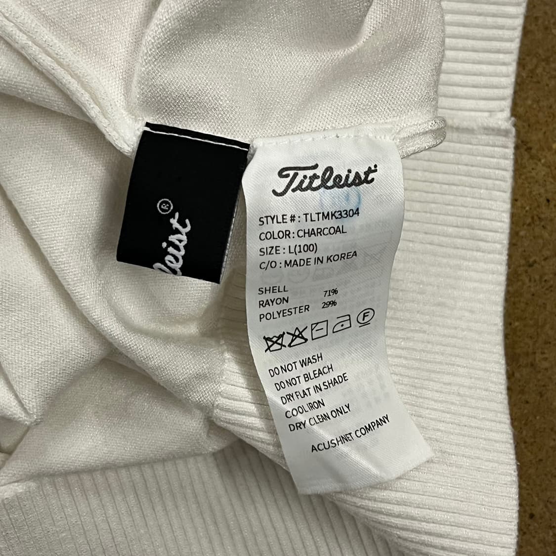 [정품/L] 타이틀리스트 골프 바람막이 자켓 블랙 화이트 b14 상품이미지5