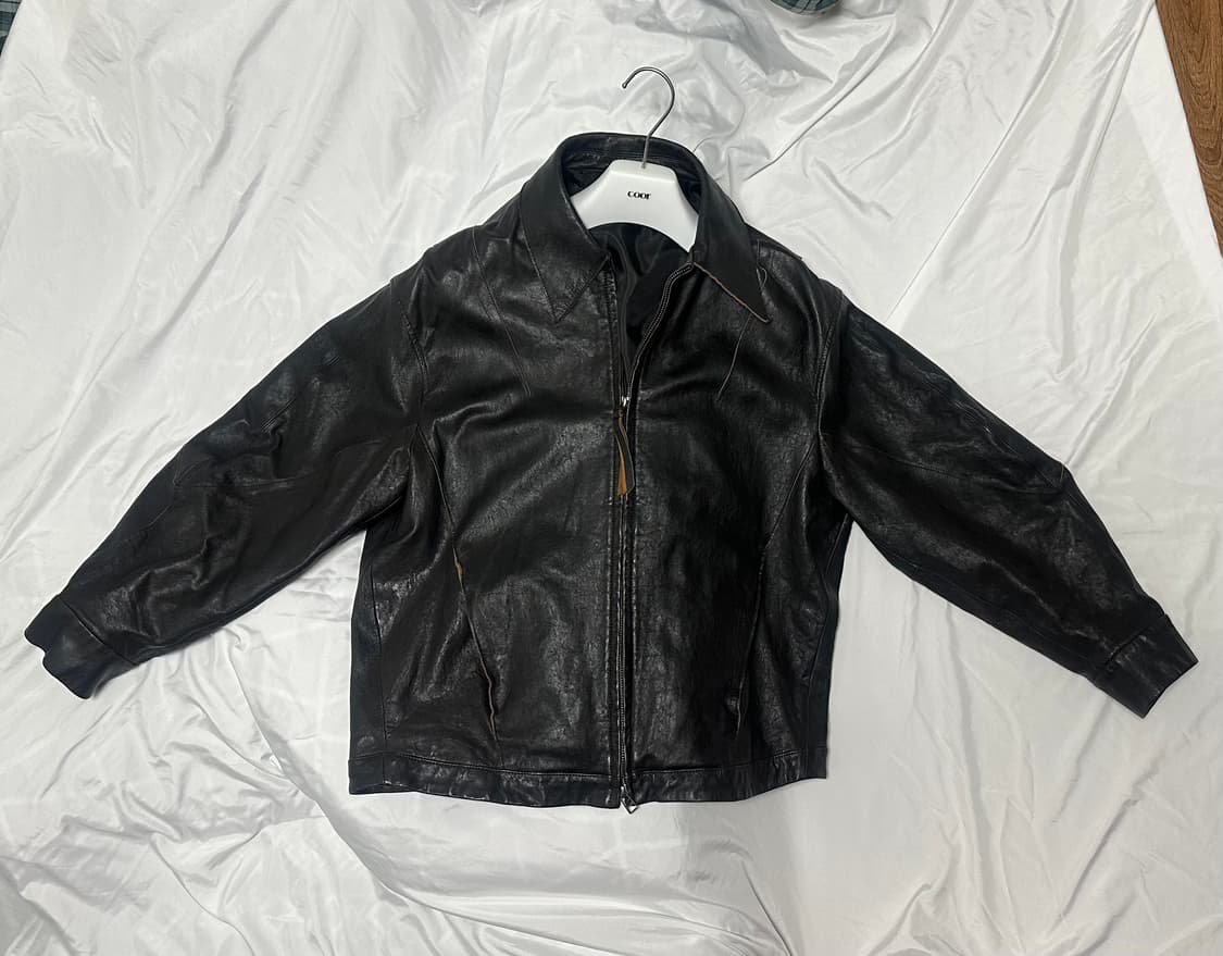 라이더스 컷오프 가죽 자켓 (블랙) 상품이미지1