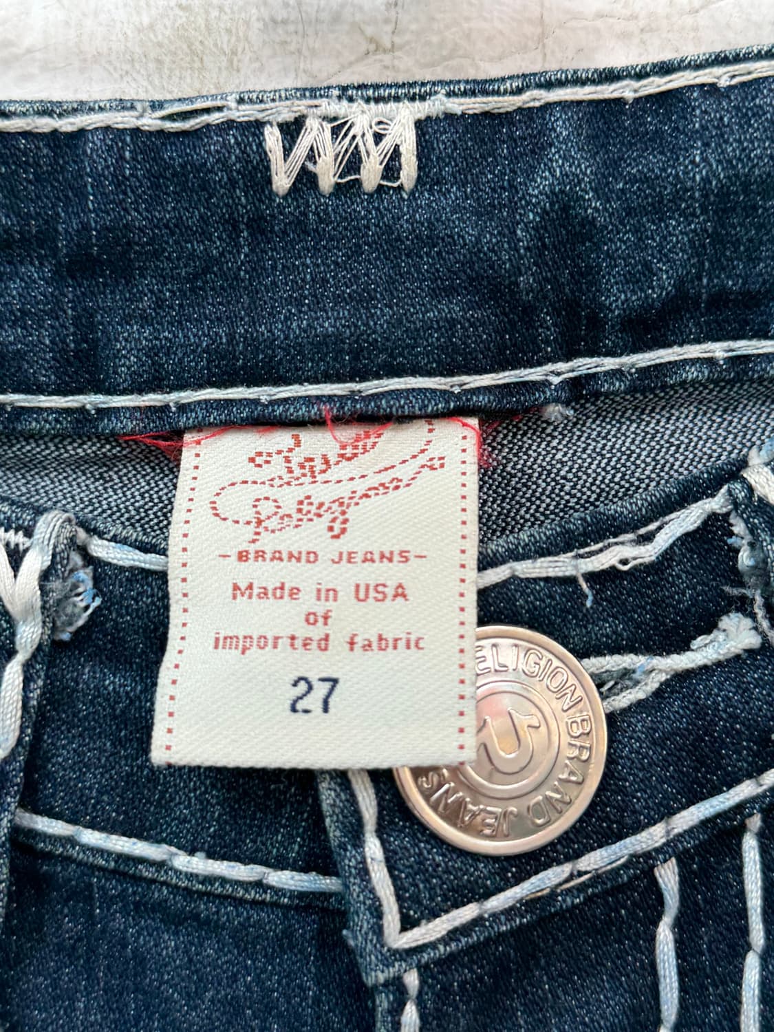 True Religion 스티치 로우라이즈 카프리 데님팬츠 27 상품이미지3