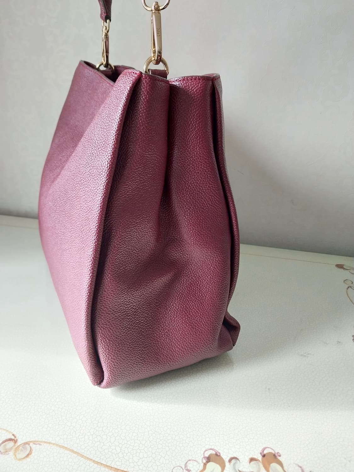 닥스 버건디 가죽 투웨이백 상품이미지4