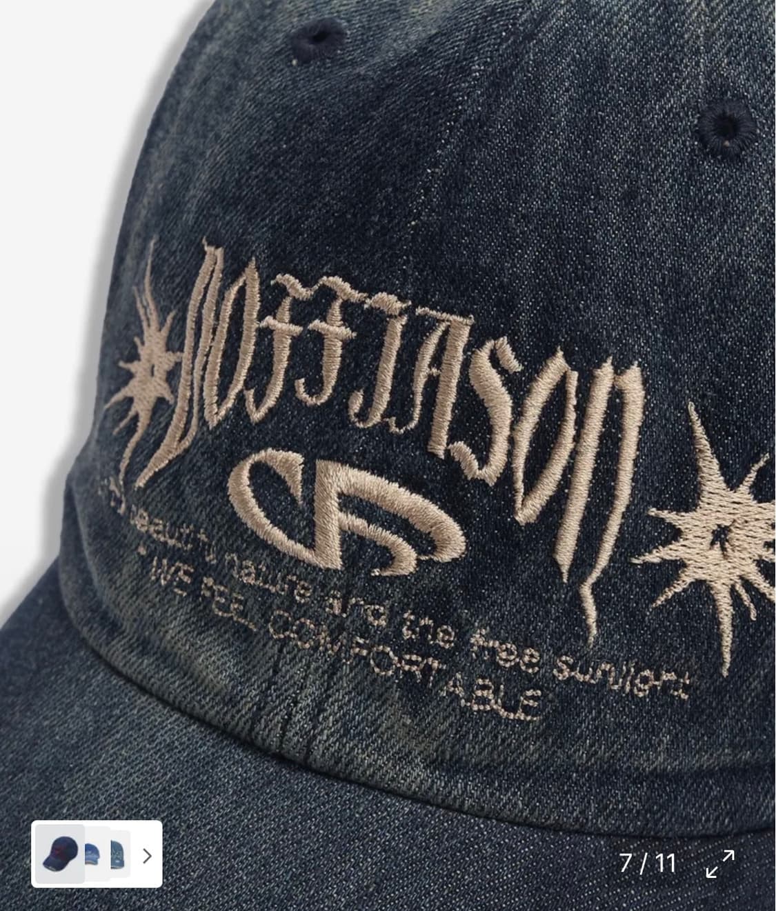 도프제이슨 빈티지 워시드 데님 볼캡 (인디고) 주앙옴므/밀로/어반드레스 상품이미지7