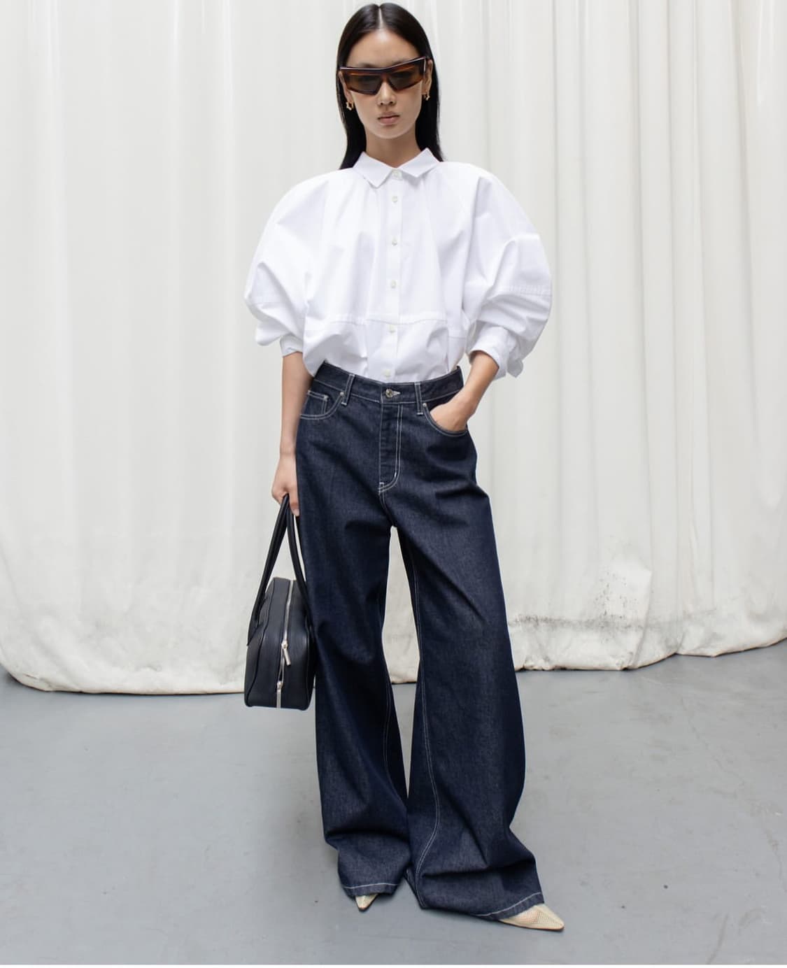 오르 Orr 코튼 볼륨 셔츠 S 상품이미지7