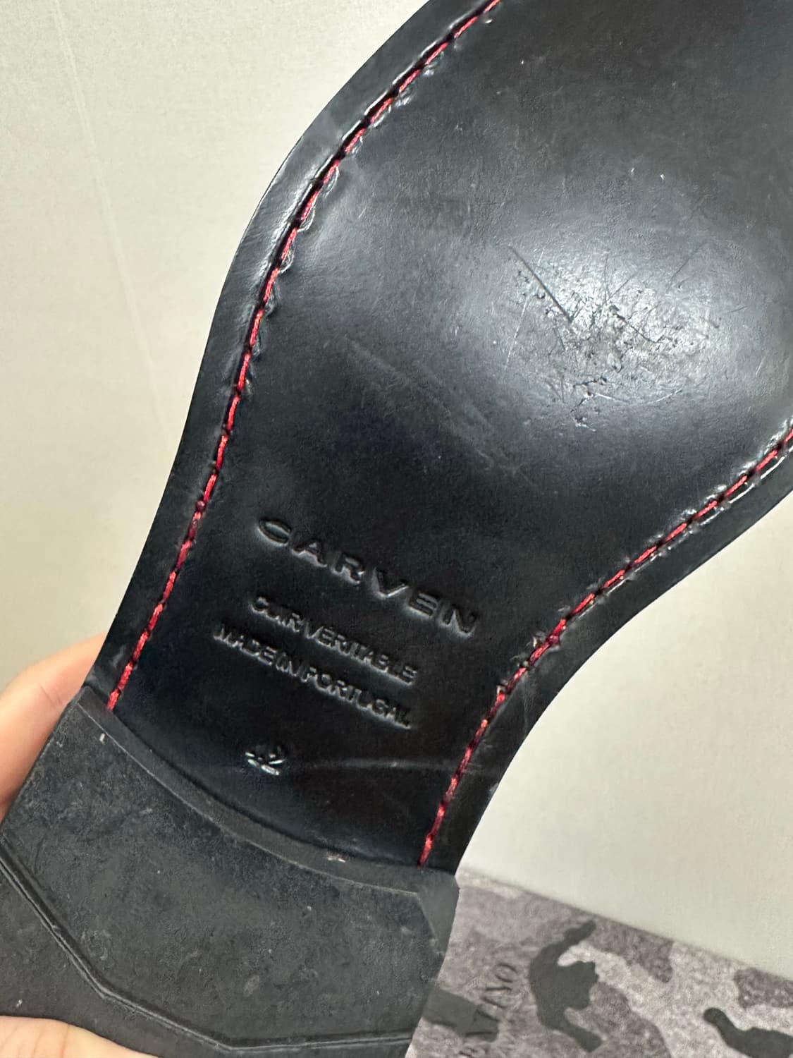 까르벵 CARVEN 남성 펀칭 더비 슈즈 블랙 280시착만한 새상품 상품이미지9