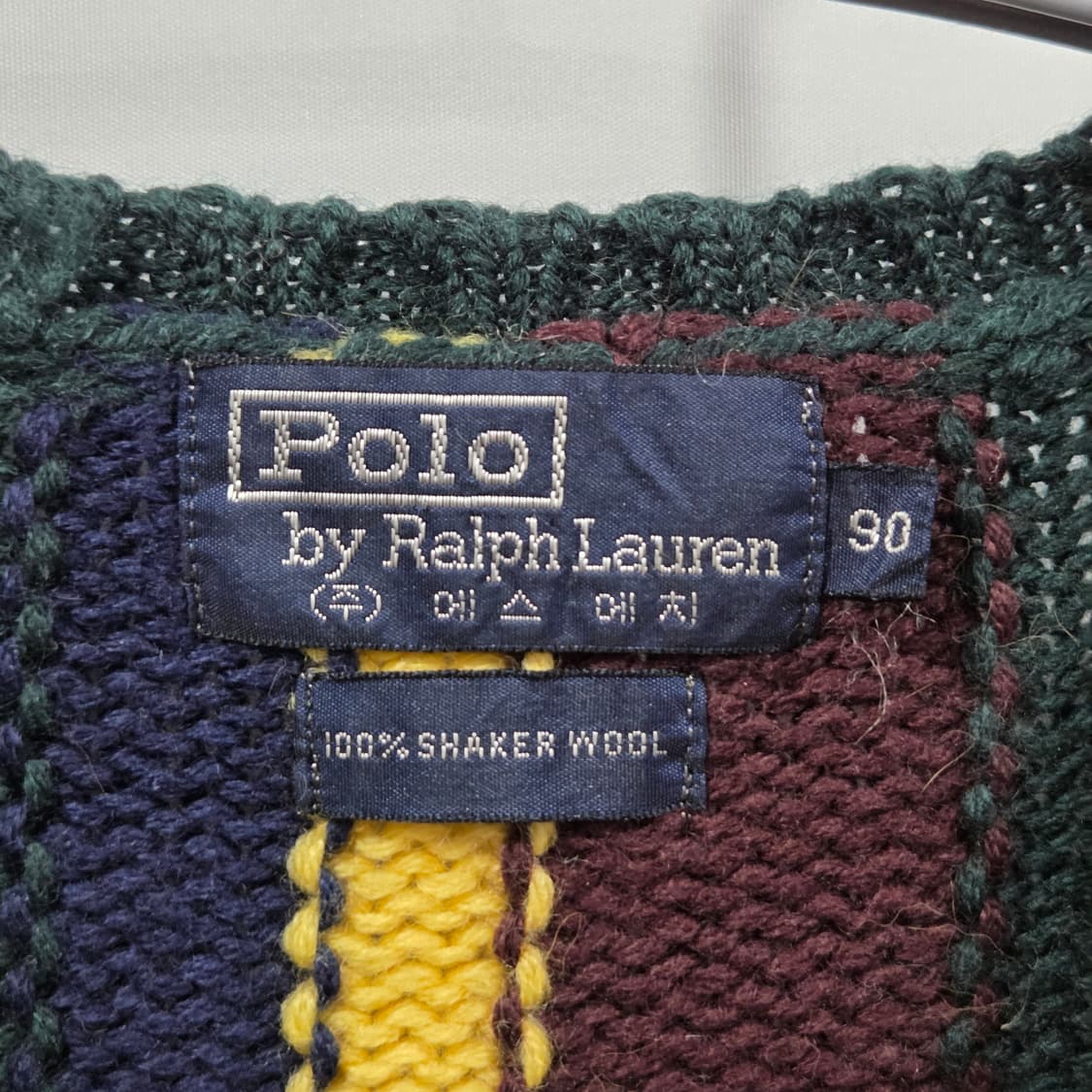 80s 폴로랄프로렌 에스에치 쉐이커 울 브이넥 니트 90 상품이미지3