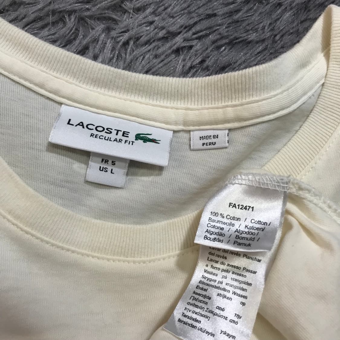 [[5(L), A급] 라코스테(LACOSTE) 그래픽 로고 반팔티@446 상품이미지5