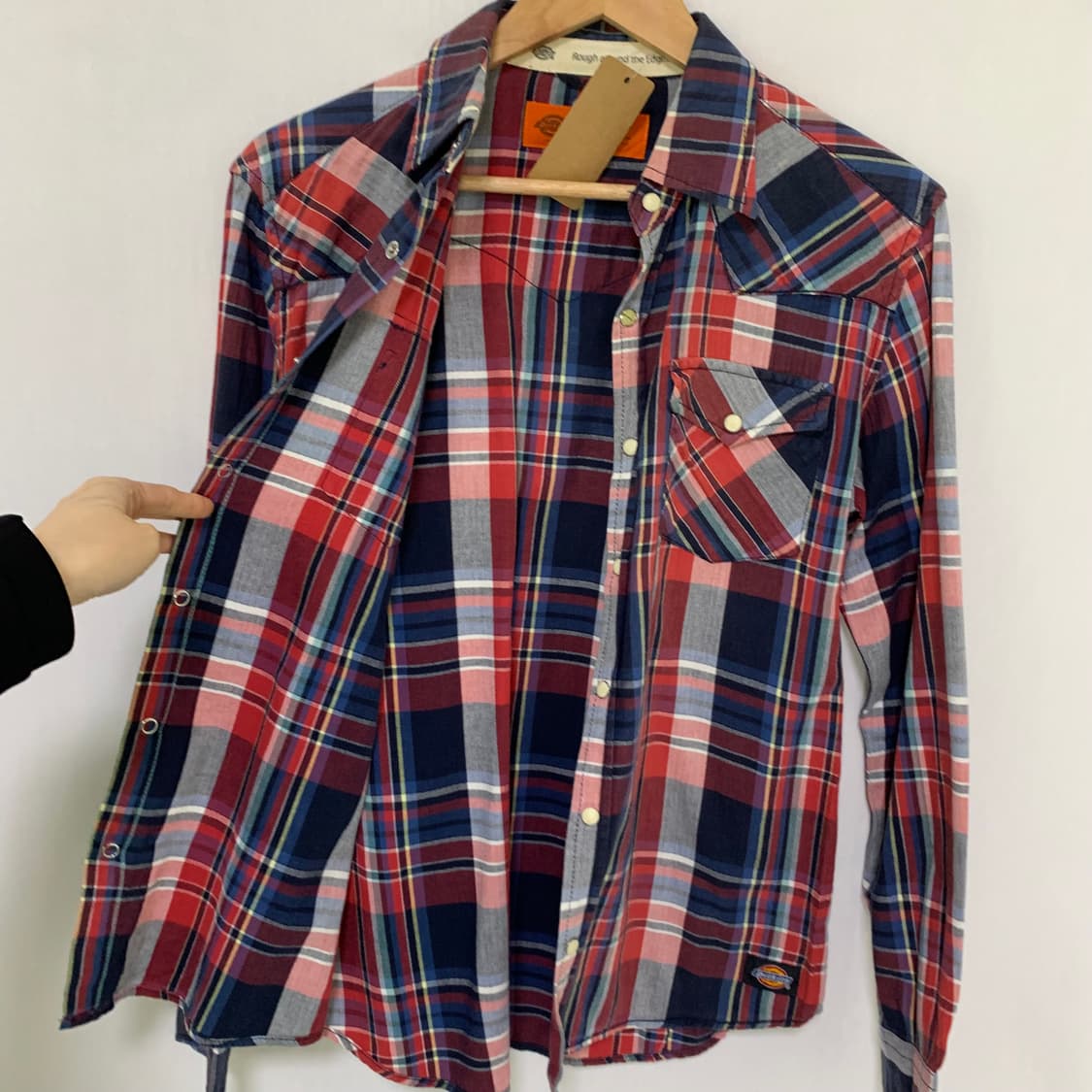 디키즈 빈티지 스냅 버튼 체크 셔츠 남방 M 남녀공용 상품이미지5