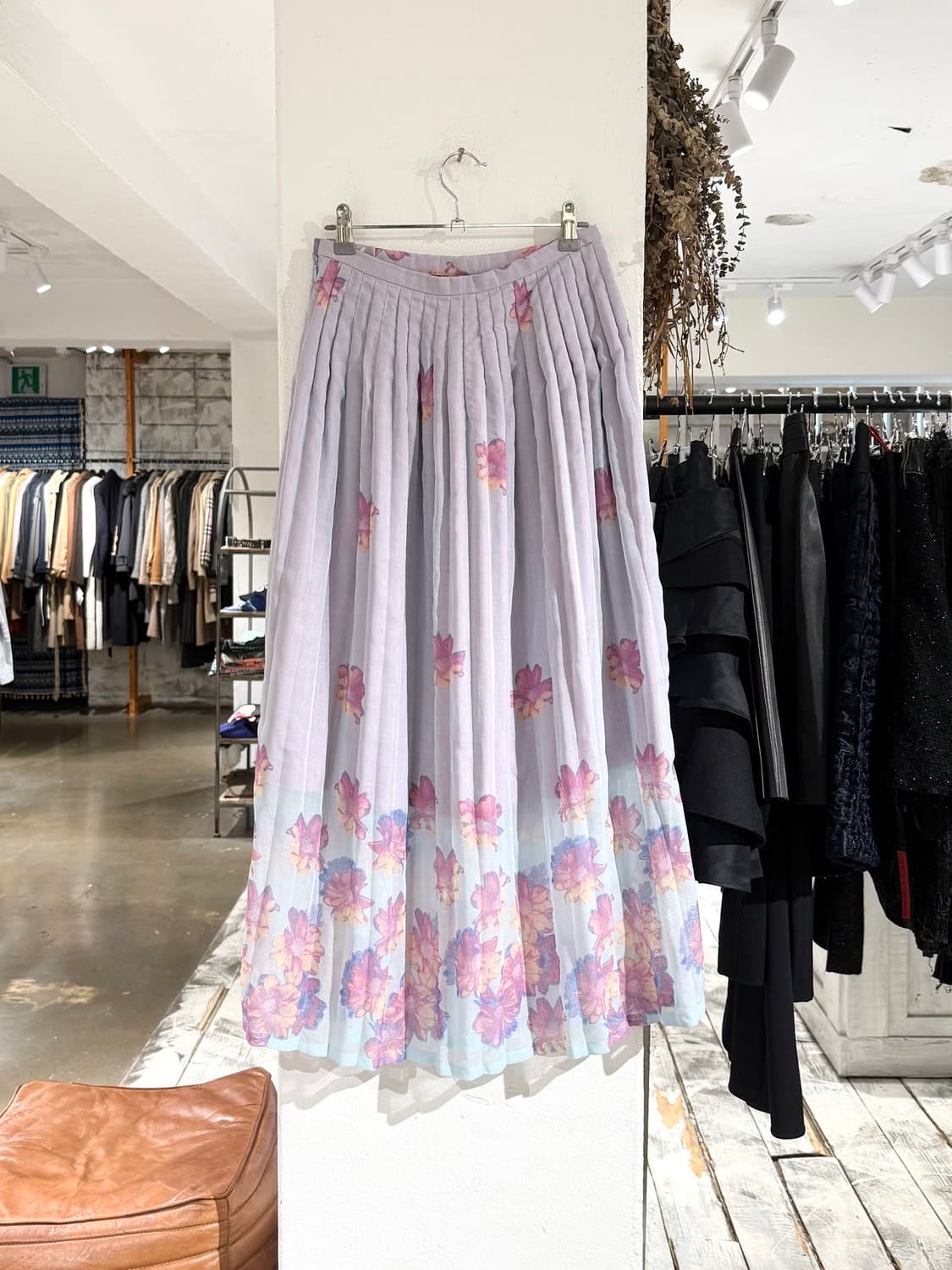 이세이 미야케 페테 라벤더 플로럴 플리츠 롱 스커트 상품이미지4