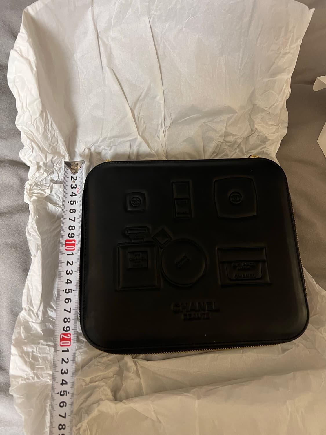 샤넬 뷰티 금장 지퍼 하드 케이스 검정 새제품 상품이미지7