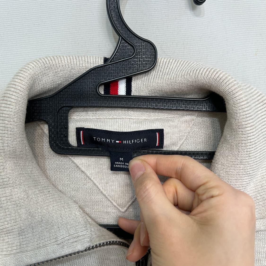 타미힐피거 남성 니트 하프 집업 M 상품이미지2