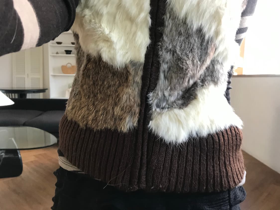 vintage fur zip up vest 상품이미지5