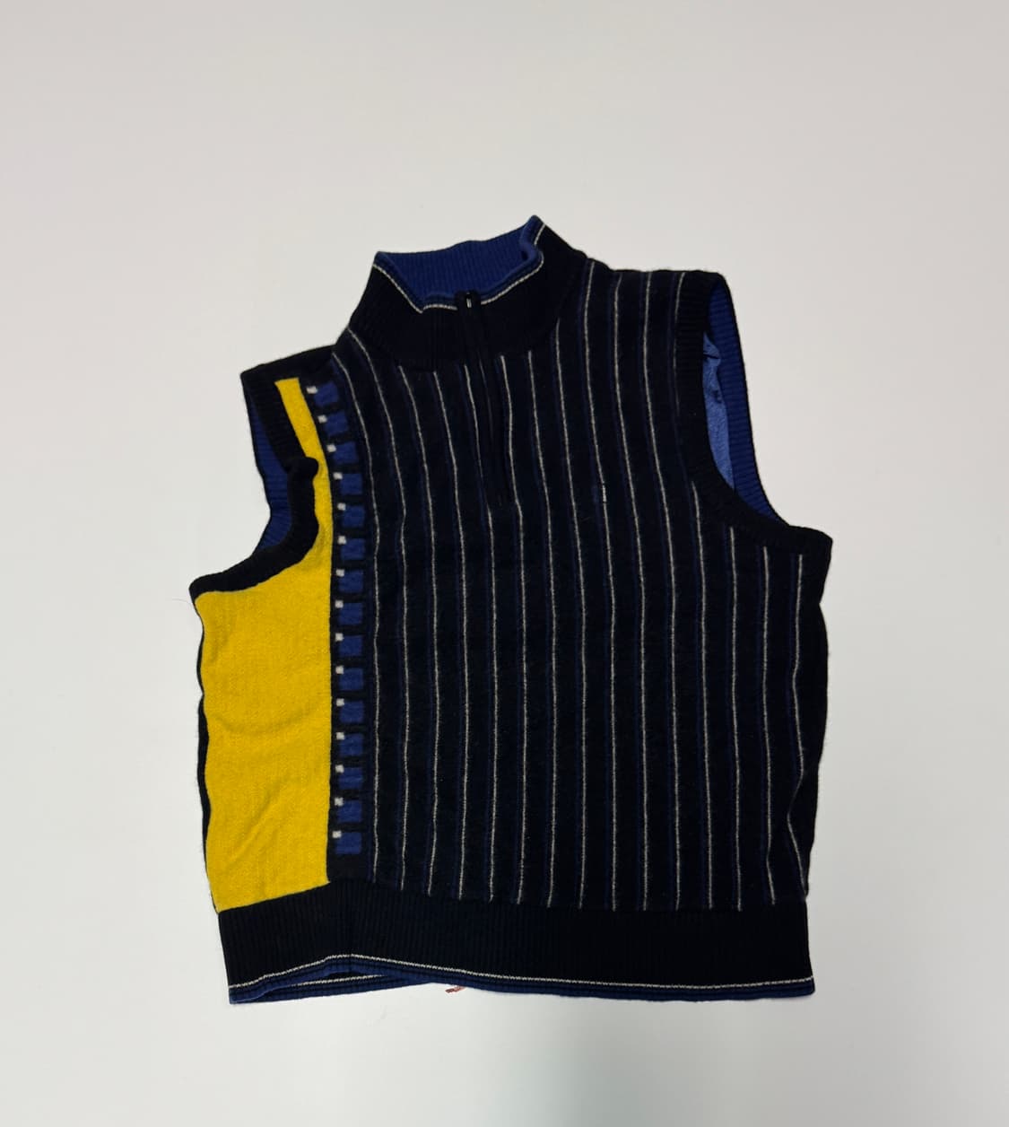 여성 닥스 daks 스트라이프 풀오버 반집업 니트 조끼 M 상품이미지1