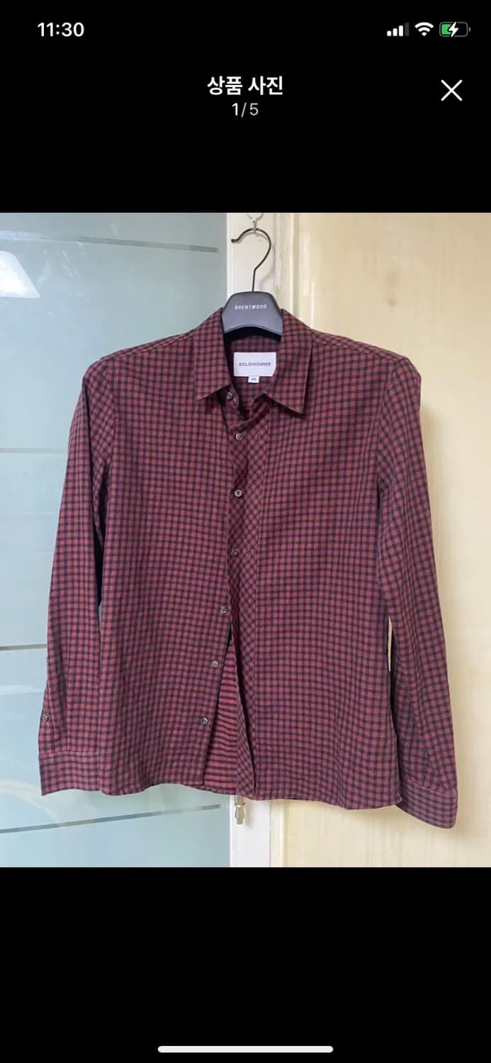 SOLID HOMME 솔리드옴므 체크셔츠 46사이즈 상품이미지1