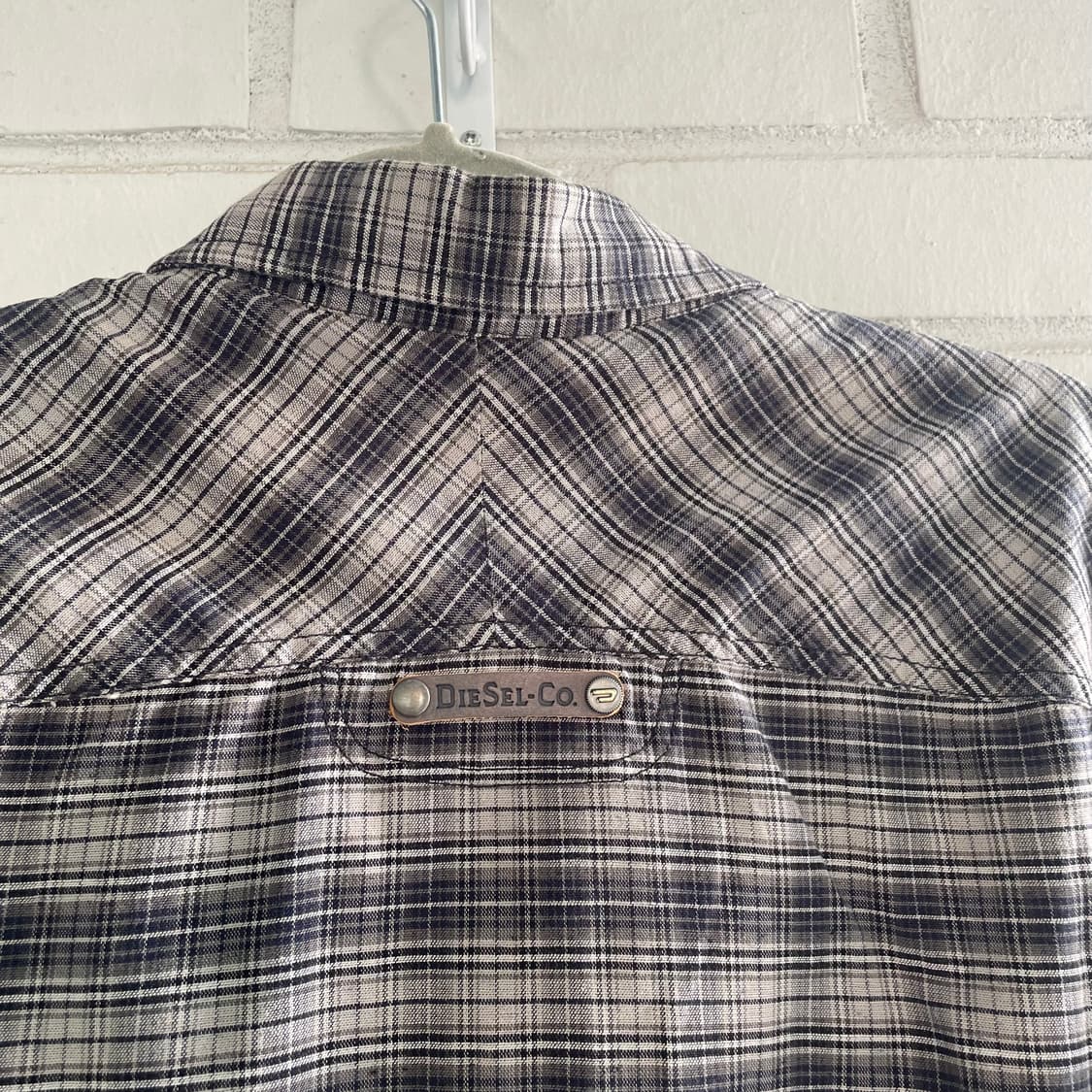 디젤 체크 블랙 그레이 반팔셔츠 상품이미지6