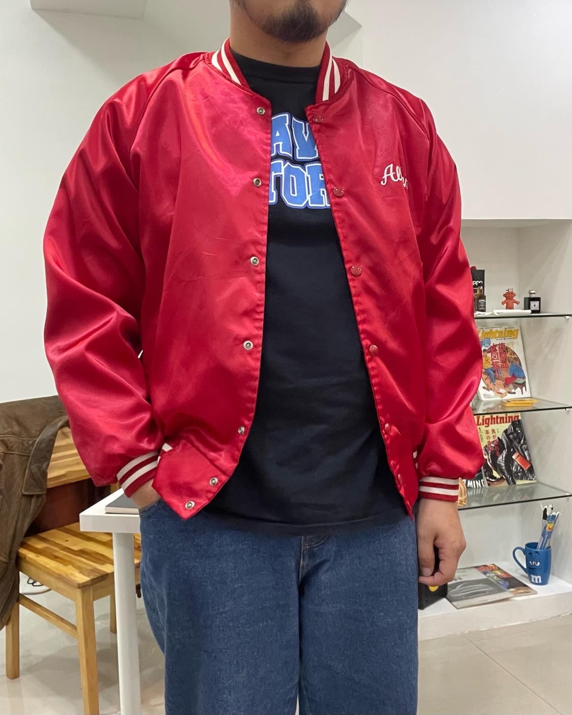 90's Usa made HARTWELL 사틴 자켓 상품이미지2