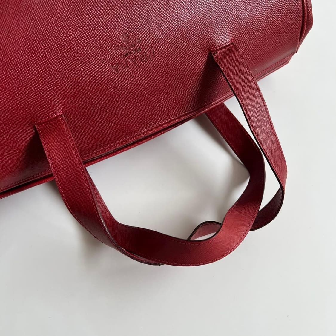 프라다 사피아노 레더 y2k 보스톤백 레드 상품이미지8