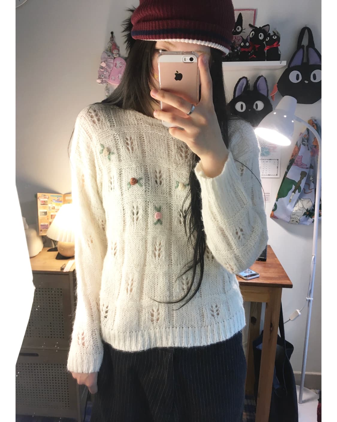 vintage floral patterned sweater ivory 상품이미지2
