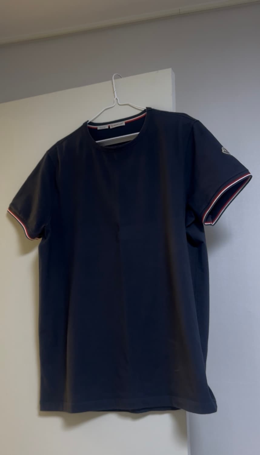 몽클레어 네이비 삼선 반팔 티셔츠 상품이미지1