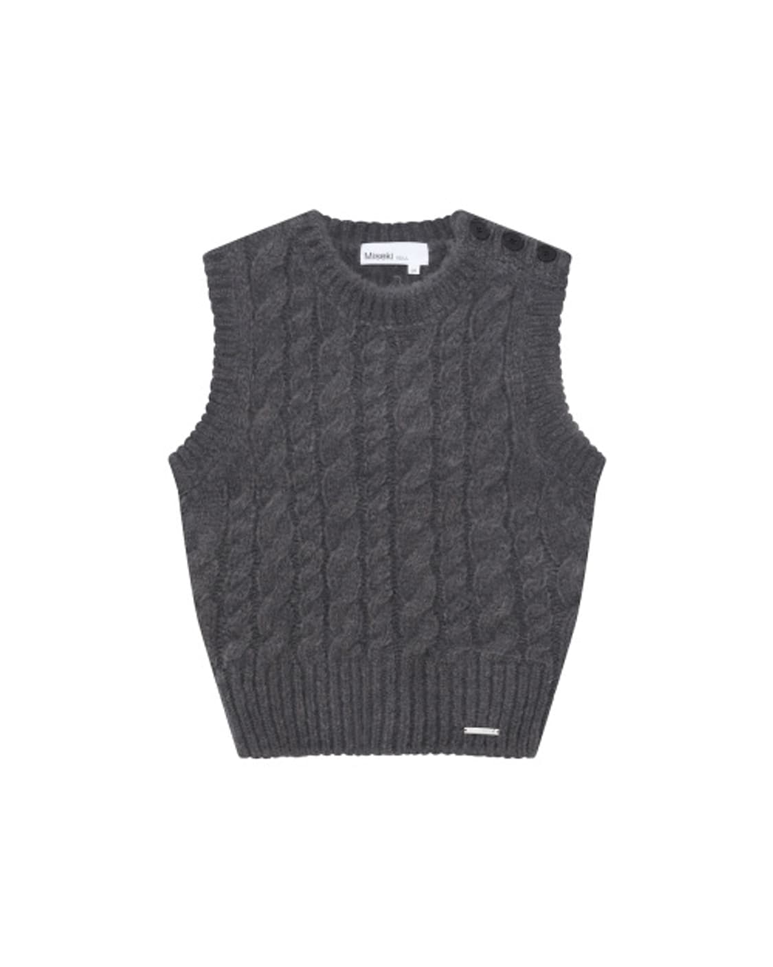 미세키 서울 케이블 니트 베스트 차콜 상품이미지1