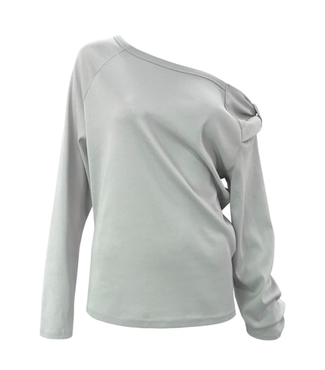 체메씨 BOW ONE-SHOULDER LONG SLEEVE 보우 원숄더 상품이미지1