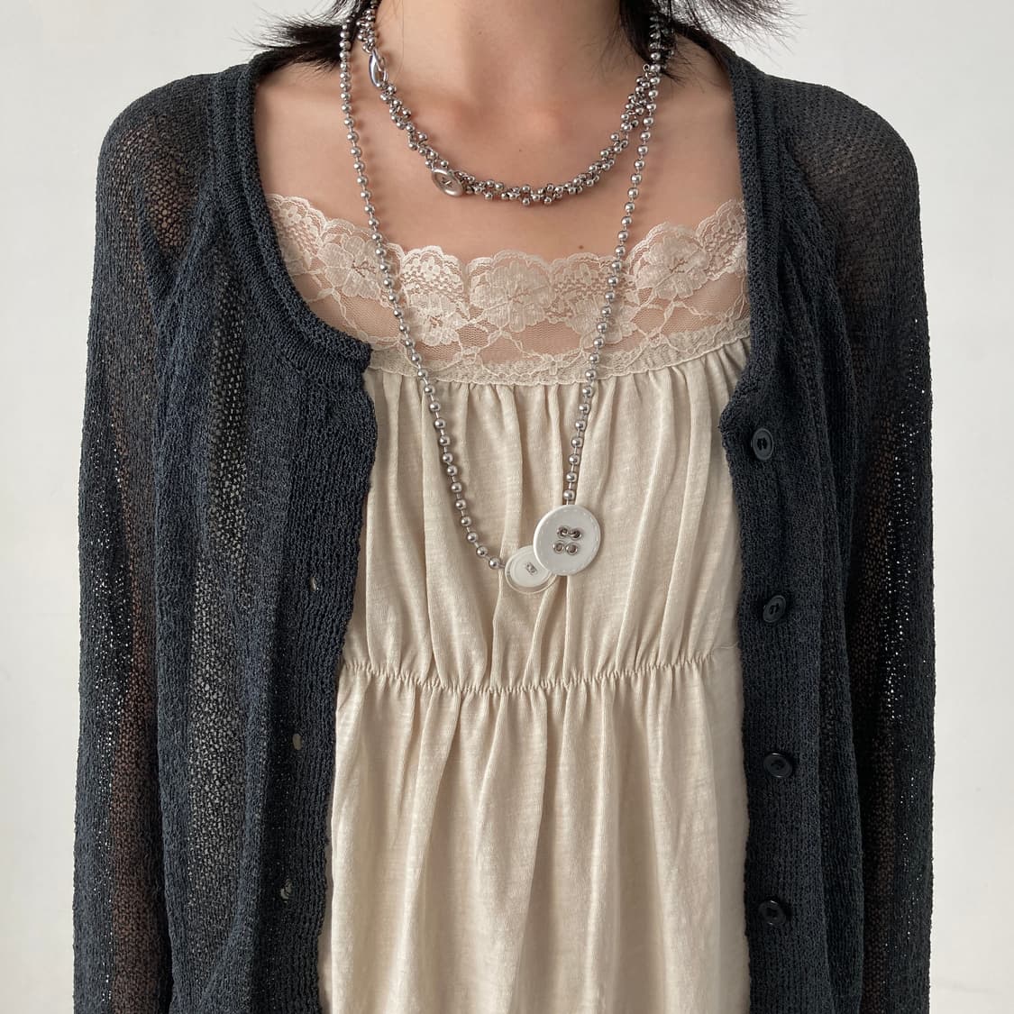 White button second necklace 상품이미지5