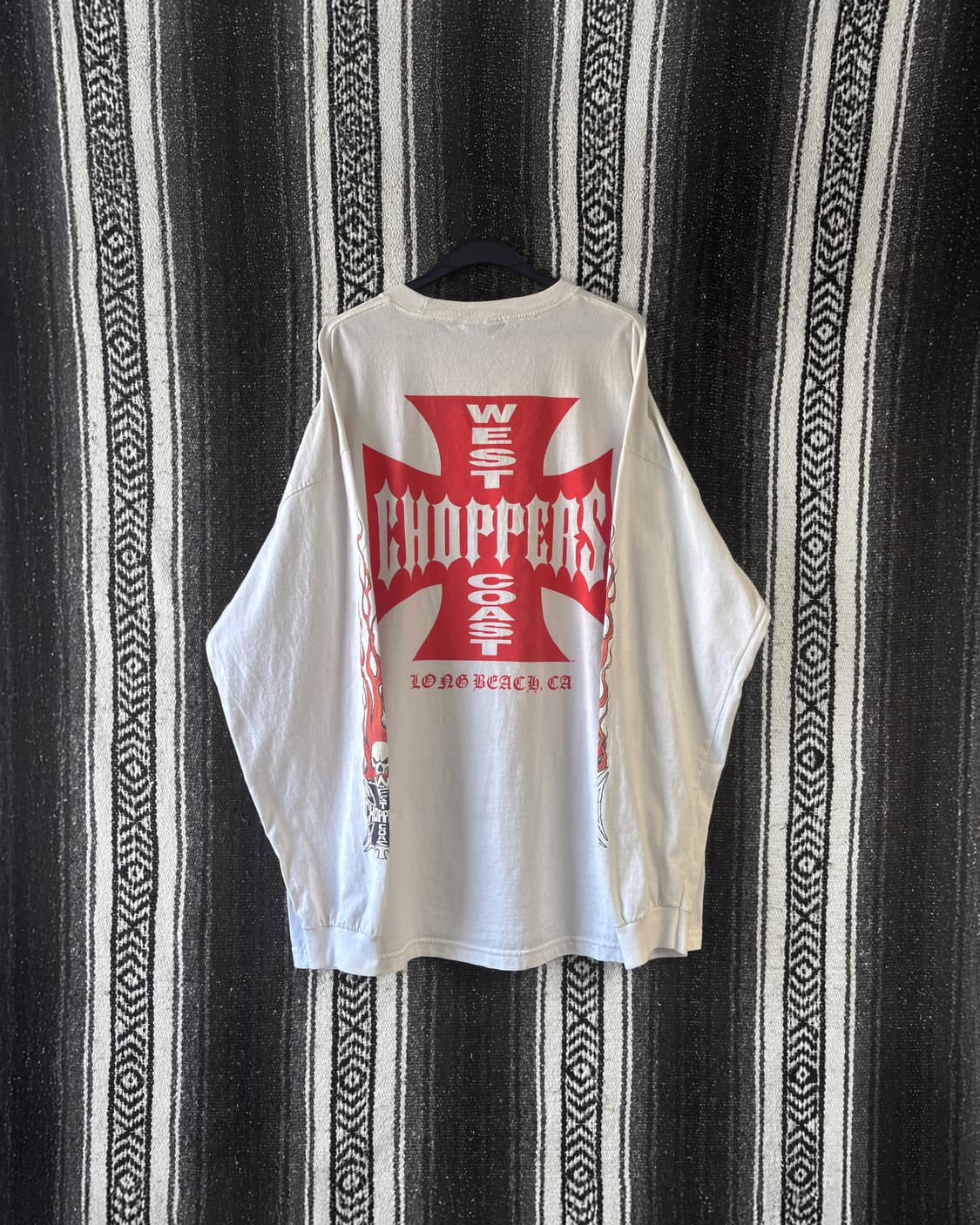 00s West Coast Choppers 플레임 스컬 롱슬리브 상품이미지3