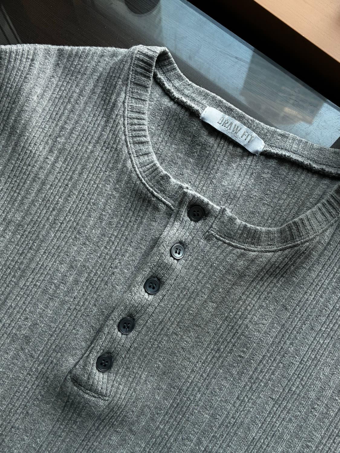 (XL) 드로우핏 리브드 헨리넥 티셔츠 [MELANGE] 판매 상품이미지10