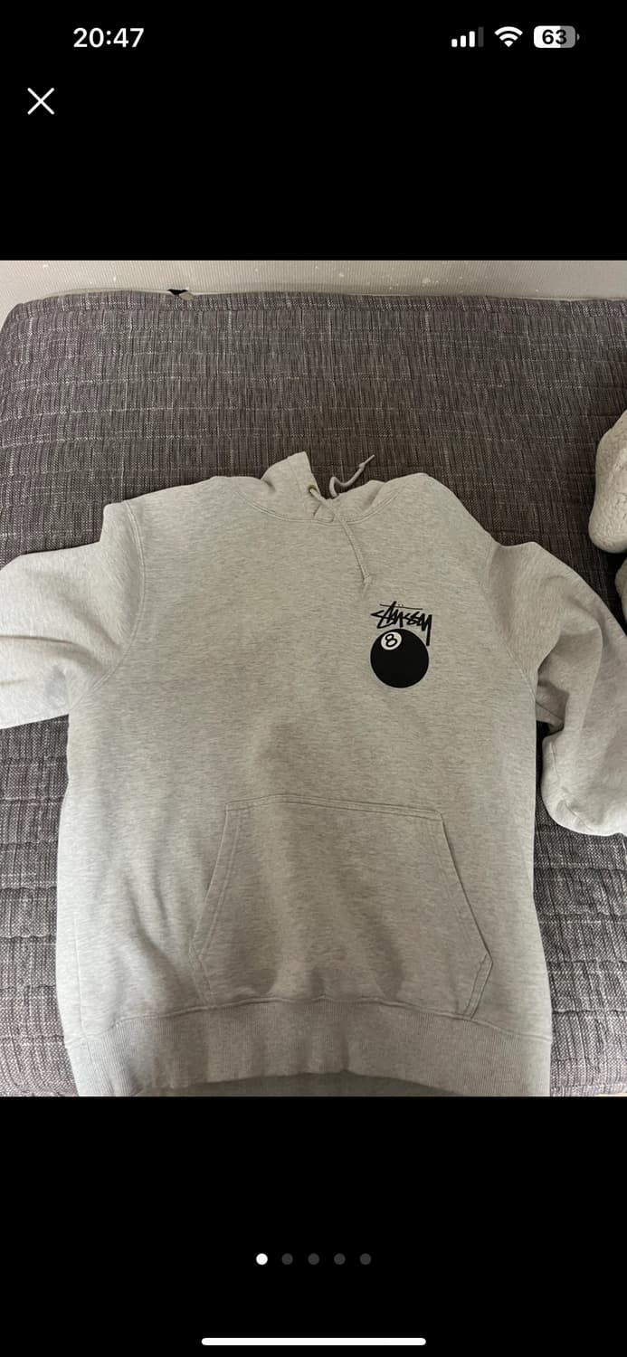 스투시 8볼 후드티 XL 애쉬 헤더 상품이미지1
