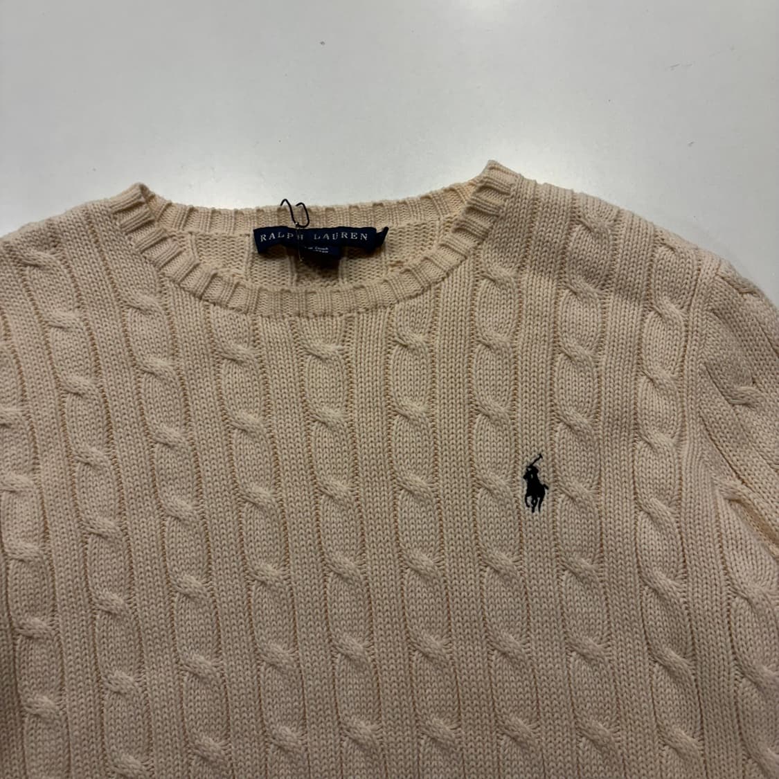 [M] 폴로 랄프로렌 아이보리 코튼 케이블 니트 D33 상품이미지3