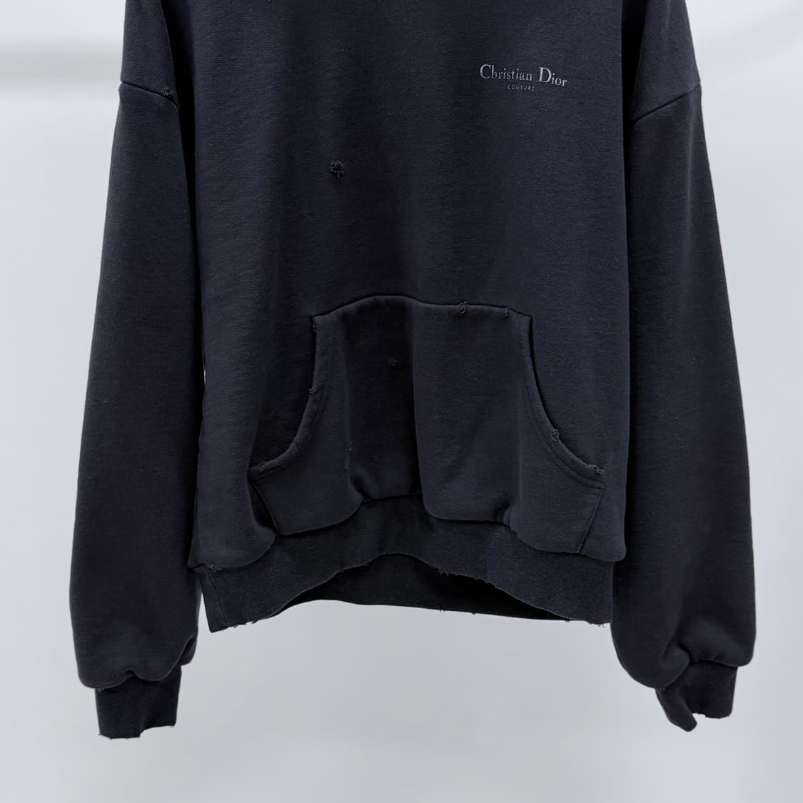 [S+급/오버핏M] 디올 꾸뛰르 백로고 후드티 블랙 상품이미지7