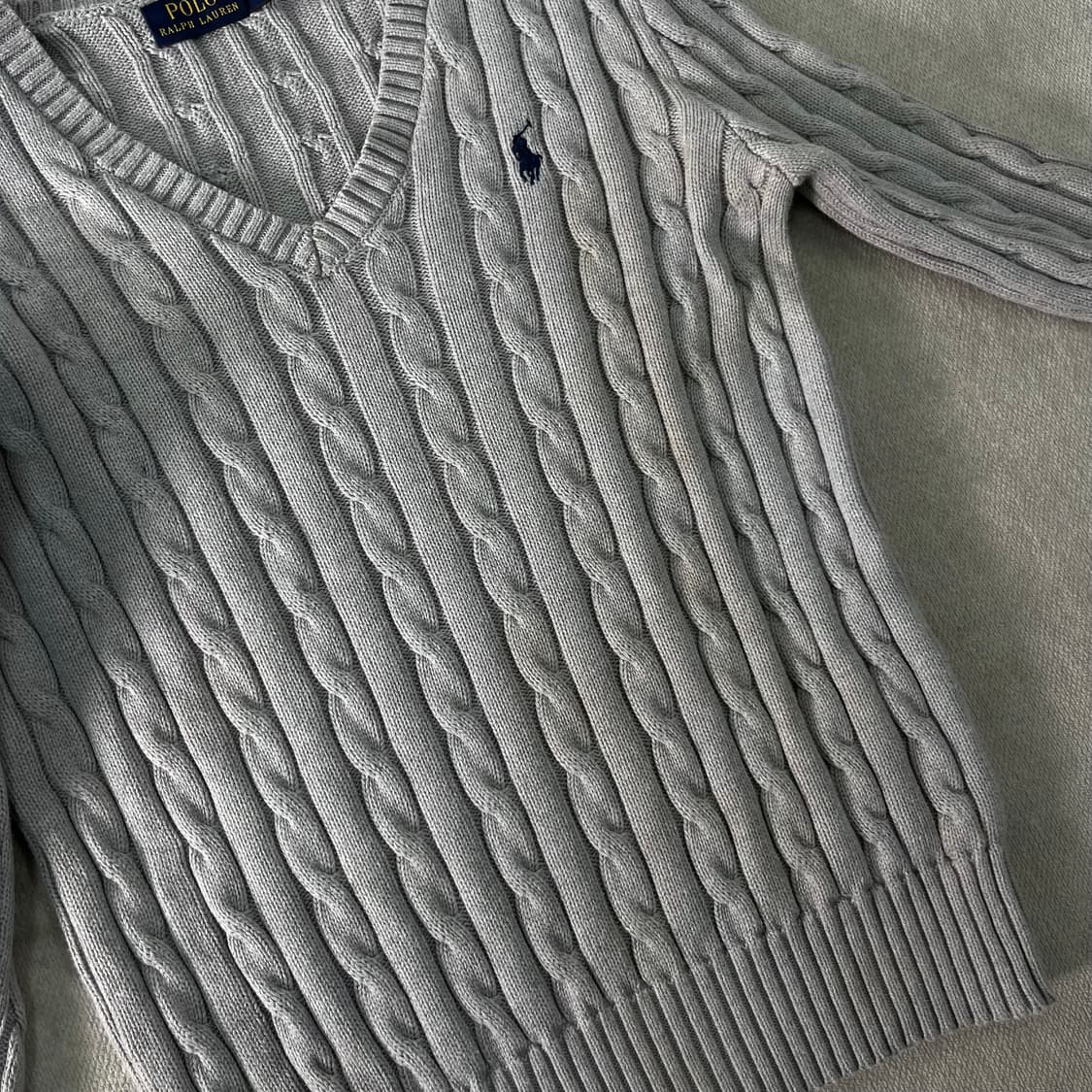 W 95 폴로랄프로렌 꽈배기 브이넥 니트 상품이미지5