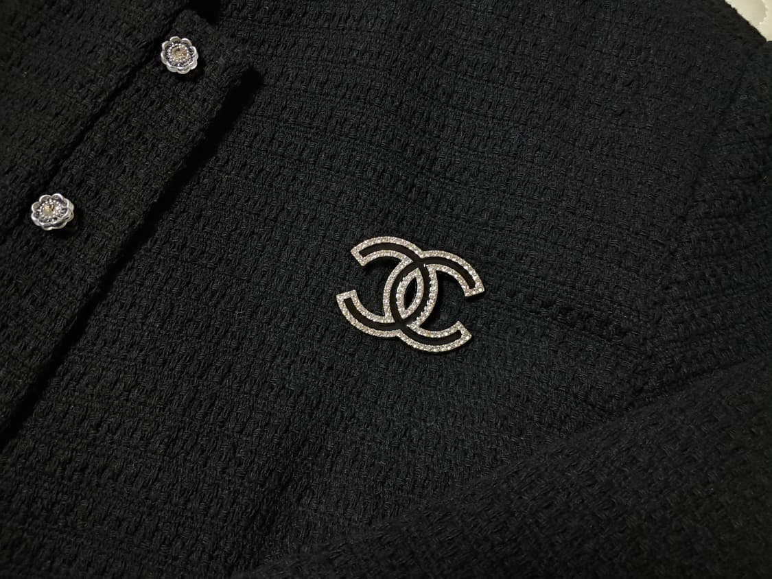 샤넬 브로치 블랙파베 빈티지 펜던트 상품이미지5