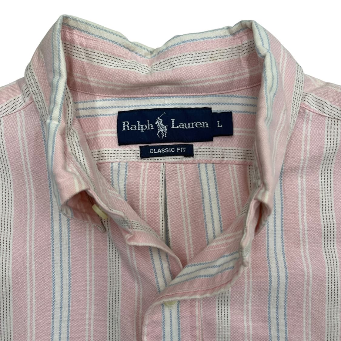  폴로 랄프로렌 옥스포드 화이트 스트라이프 딸기우유맛 셔츠 L 상품이미지5