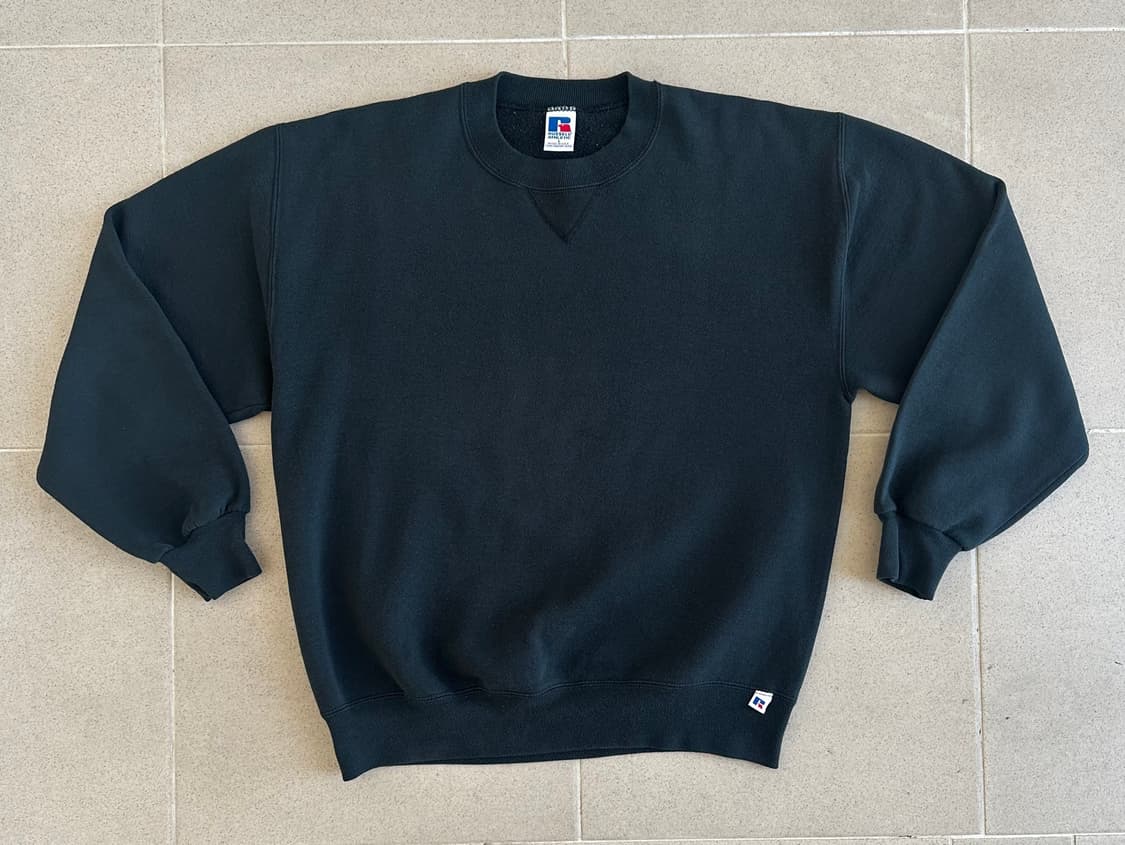 90s 빈티지 러셀 스웻셔츠 블랙 L USA 상품이미지1