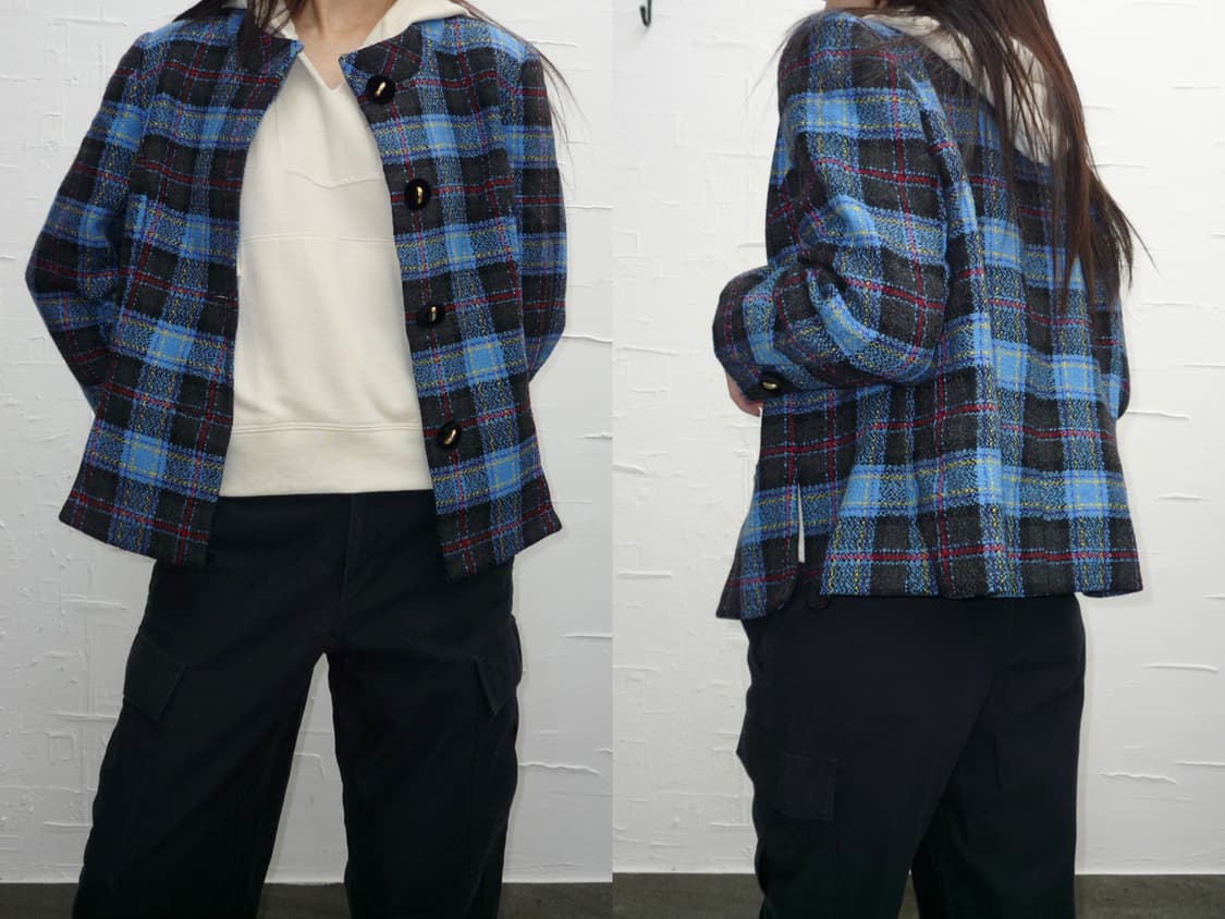 Blue check tweed jacket 상품이미지4