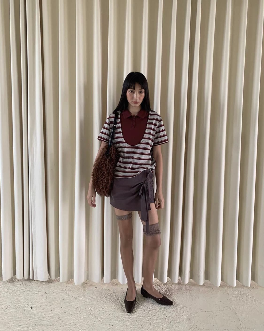 Funnel in ribbon skirt  S 상품이미지4