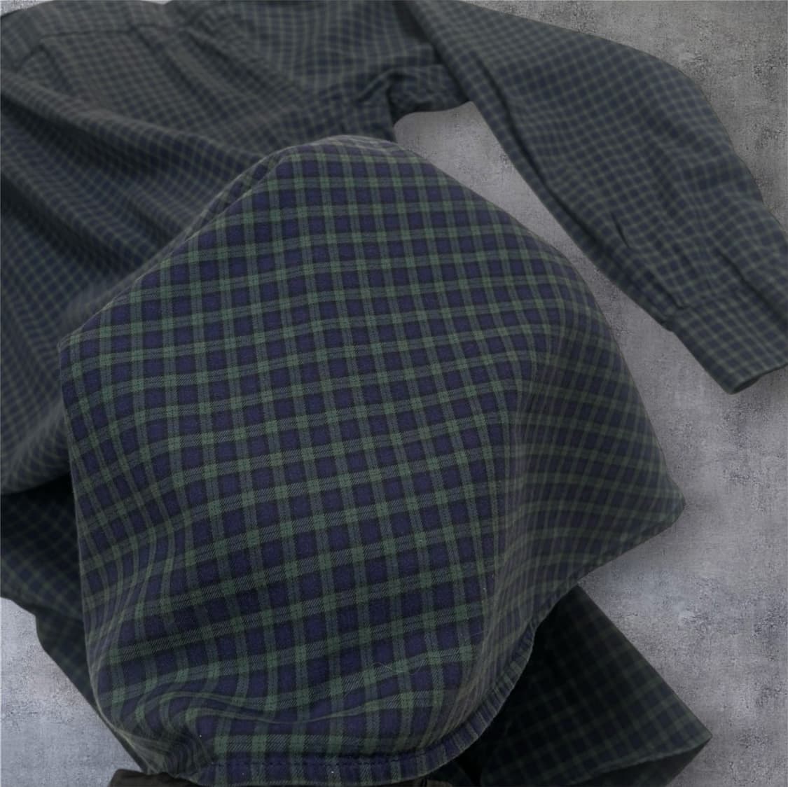 폴로 랄프로렌 네이비 그린 타탄체크 자수로고 셔츠 L 상품이미지6