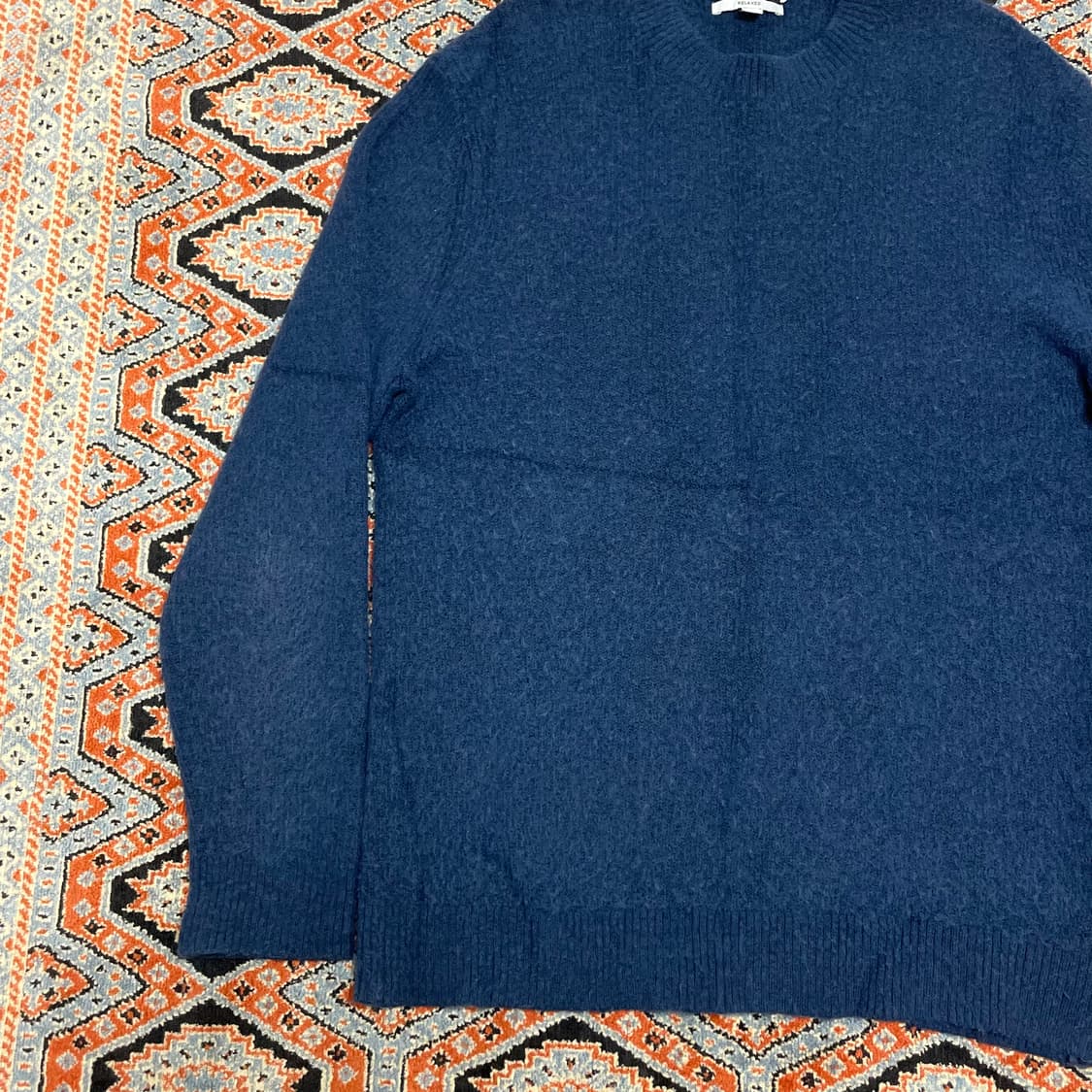 코스 블루 울혼방 모헤어 니트 남성M 상품이미지2