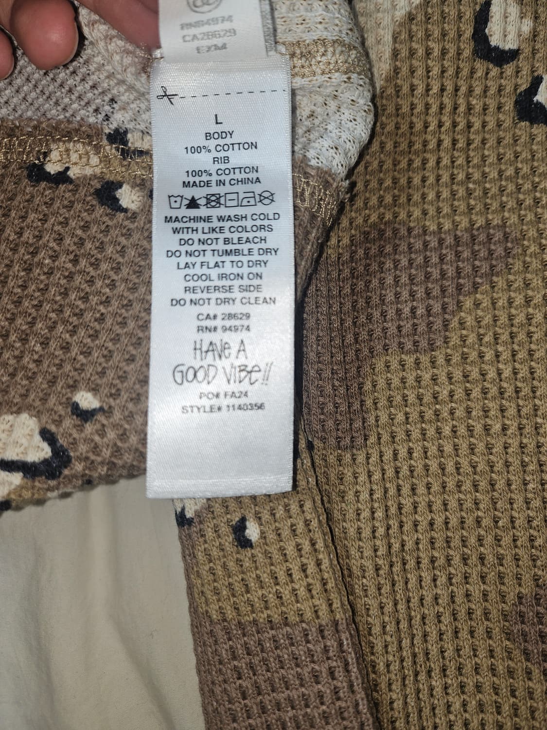 스투시 래글런 써멀 롱슬리브 크루 데저트 카모 상품이미지5