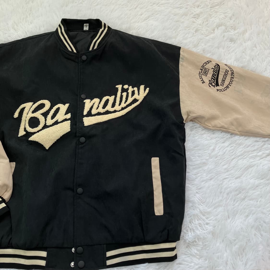 빈티지 네이비 크림 야구 점퍼 748 y2k 스트릿 갸루 펑키 일본빈티지 상품이미지6